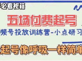 视频号0粉起号课：5场直播付费教学，新手必看起号秘籍-54创业网