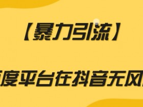 暴力引流：百度平台无风险抖音引流实操揭秘-54创业网