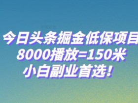 8000播放赚150米？今日头条掘金低保项目揭秘，小白副业首选！-54创业网