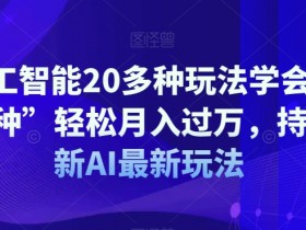 AI人工智能20种赚钱玩法：学会1种轻松月入过万，持续更新最新AI技术变现方法-54创业网