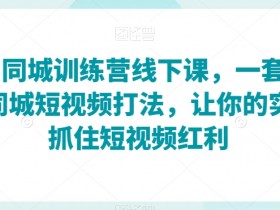 2023同城训练营线下课：实体店短视频打法，抓住同城流量红利-54创业网