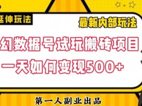 数据号回归游戏搬砖：日入500+的试玩项目揭秘-54创业网