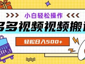 新手小白如何日入500+？多多视频项目操作全揭秘-54创业网
