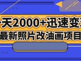 照片改油画项目揭秘：日赚2000+流量变现技巧，新手速看！-54创业网