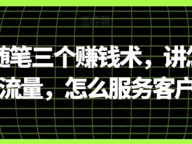阿国随笔：3个赚钱术搞定流量与客户服务，轻松提升收入-54创业网