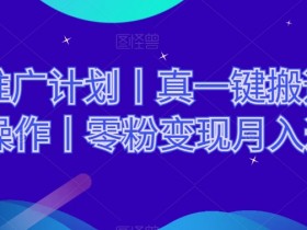 网剧推广计划：零粉变现月入过W，真一键搬运+矩阵操作，轻松赚钱-54创业网