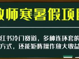 教师寒暑假赚钱攻略：冷门赛道+矩阵操作，揭秘小红书教师副业变现连环套-54创业网