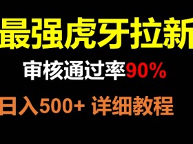 虎牙拉新90%通过率！最强玩法日赚500+，轻松兼职赚钱攻略-54创业网