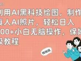 AI绘图赚钱：真人AI照片制作教程，日入600+黑科技揭秘-54创业网