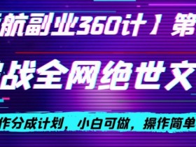 视频号创作分成：小白轻松日入300+，绝世文笔挑战全网揭秘-54创业网
