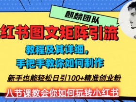 2023小红书图文矩阵玩法：新手小白日引100+精准创业粉实操教学-54创业网