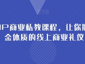 女性IP商业私教课：3招打造吸金体质，线上礼仪变现秘籍-54创业网