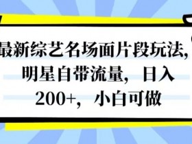 明星综艺片段赚钱：日入200+小白可做，自带流量玩法揭秘-54创业网