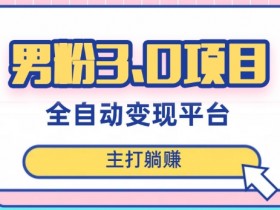 男粉3.0项目：全自动获客日赚1000+，新手当天见效超简单！-54创业网
