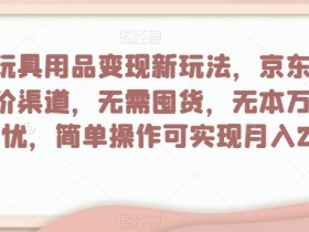 京东母婴玩具低价货源：超简单变现玩法，轻松月入2万+-54创业网