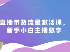 新手主播必学：抖音直播带货流量激活课，小白快速入门-54创业网