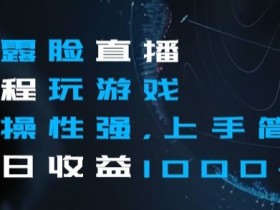 不露脸直播玩游戏：日赚1000+的简单实操教程，新手必看揭秘-54创业网