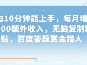 百度答题赏金猎人揭秘：10分钟小白轻松上手，无脑复制粘贴月入6000-54创业网