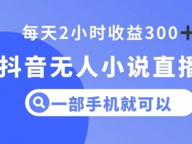 抖音无人直播赚钱秘籍：一部手机日入300+的小说直播实操教程-54创业网