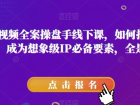11月短视频操盘手线下课：打通自然流量，打造想象级IP必备干货-54创业网