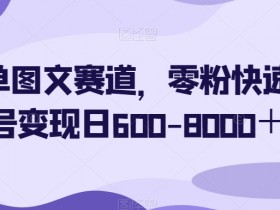 零粉快速起号变现：简单图文赛道日赚600-8000+-54创业网