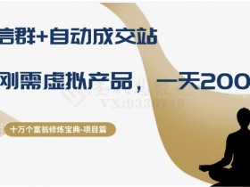 微信群自动成交站：刚需虚拟产品日赚200+，十万富翁修炼宝典-54创业网