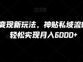 B站赚钱新玩法：0成本私域流量变现，轻松月入6000+实战揭秘-54创业网
