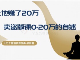 9.盗版课赚20万：十万个富翁修炼宝典之0到20万实战自述-54创业网
