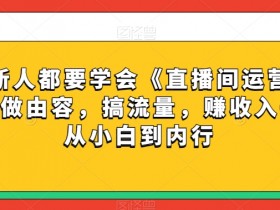 直播间运营全攻略：新人必学3招，快速搞流量赚收入-54创业网