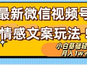 微信视频号情感文案搬运玩法：小白轻松月入1万+最新揭秘-54创业网