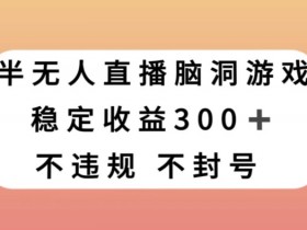 半无人直播小游戏赚钱：日入300+保姆级教程，新手小白轻松上手-54创业网