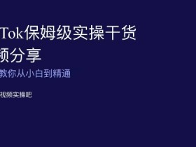 TikTok运营教程：手把手教你从0到1玩转短视频，小白变大神-54创业网
