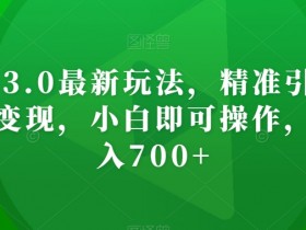 AI神器3.0精准引流教程：小白7步日入700+私域变现攻略-54创业网