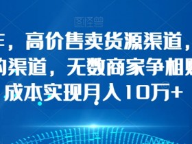 高价货源渠道揭秘：0成本月入10万+，商家疯抢的暴利秘籍-54创业网