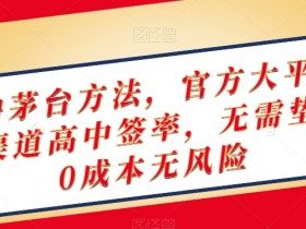 官方大平台撸茅台攻略：高中签率0风险，无需垫付0成本【揭秘】-54创业网