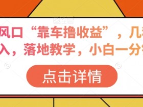 抖音靠车撸收益新风口：几秒视频赚W收入，落地教学小白1分钟上手-54创业网