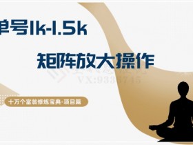 单号1k-1.5k如何矩阵放大？十万个富翁修炼宝典15招暴富秘籍-54创业网