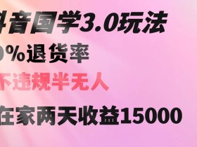 抖音国学赚钱玩法：2天赚1万5零退货！在家轻松操作秘籍大公开-54创业网