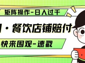 美团餐饮赔付玩法揭秘：矩阵操作日赚1000+实战教程-54创业网