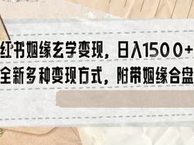 姻缘玄学变现攻略：小红书日赚1500+的5种新方法（附合盘技巧）-54创业网