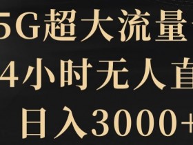 5G流量卡24小时无人直播赚钱：日入3000+的实操教程-54创业网