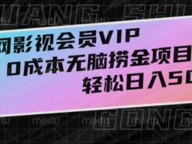 0成本影视VIP会员项目：轻松日入500+的老牌长青无脑捞金玩法-54创业网