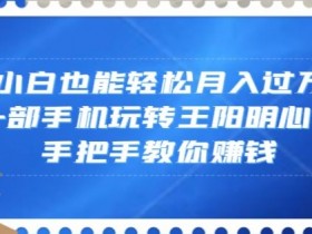 手机赚钱：王阳明心学教你轻松月入过万，小白必看实操指南-54创业网