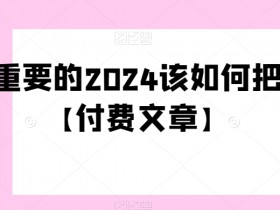 2024年如何把握关键机遇？极其重要的财富增长策略【付费文章】-54创业网
