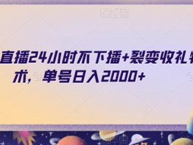 快手无人直播24小时赚钱秘籍：日入2000+的收礼物裂变技术大揭秘-54创业网