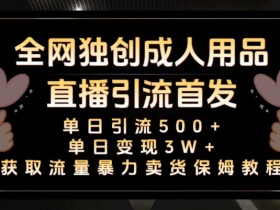 橙人用品暴力卖货3W+：真人主播+无人直播单日引流500+，保姆级教学2.0大揭秘-54创业网