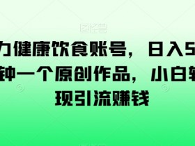 AI健康饮食账号赚钱秘籍：日入500+，1分钟原创引流，小白轻松上手-54创业网