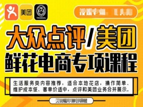 美团鲜花电商运营课：低成本高客单，点评美团合并教学-54创业网