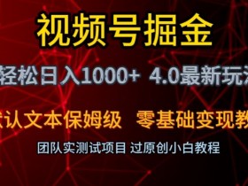 视频号赚钱攻略：零基础日入1000+的4.0最新变现教程大揭秘-54创业网