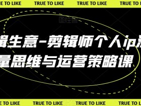 剪辑师个人ip打造：剪辑生意流量思维与运营策略实战课-54创业网